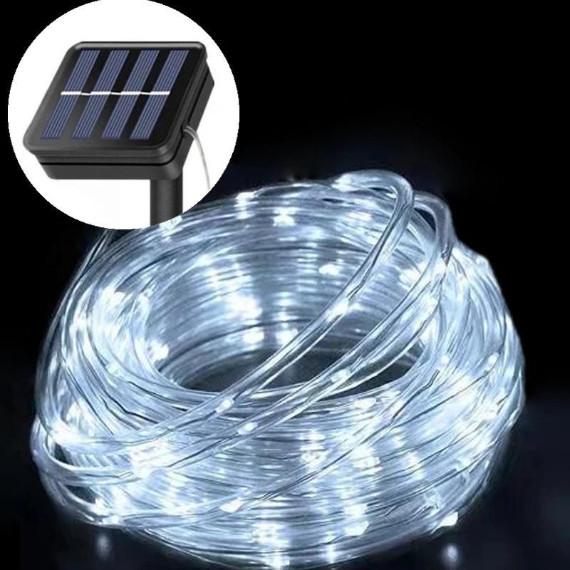 Solar LED Rope Lights Fairy Tube Light String Outdoor Waterproof 8 Mode 5M/10M/20M Light for Home Garden Christmas Wedding Decor