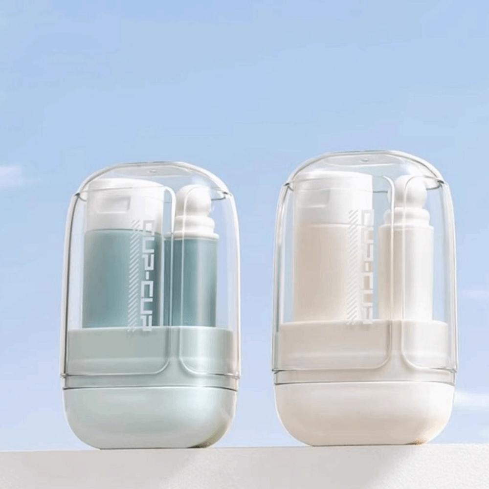 Portable 3 in 1 Travel Toothbrush Set Plastic Mouthwash Cup Toothpaste Storage Box for Daily Use