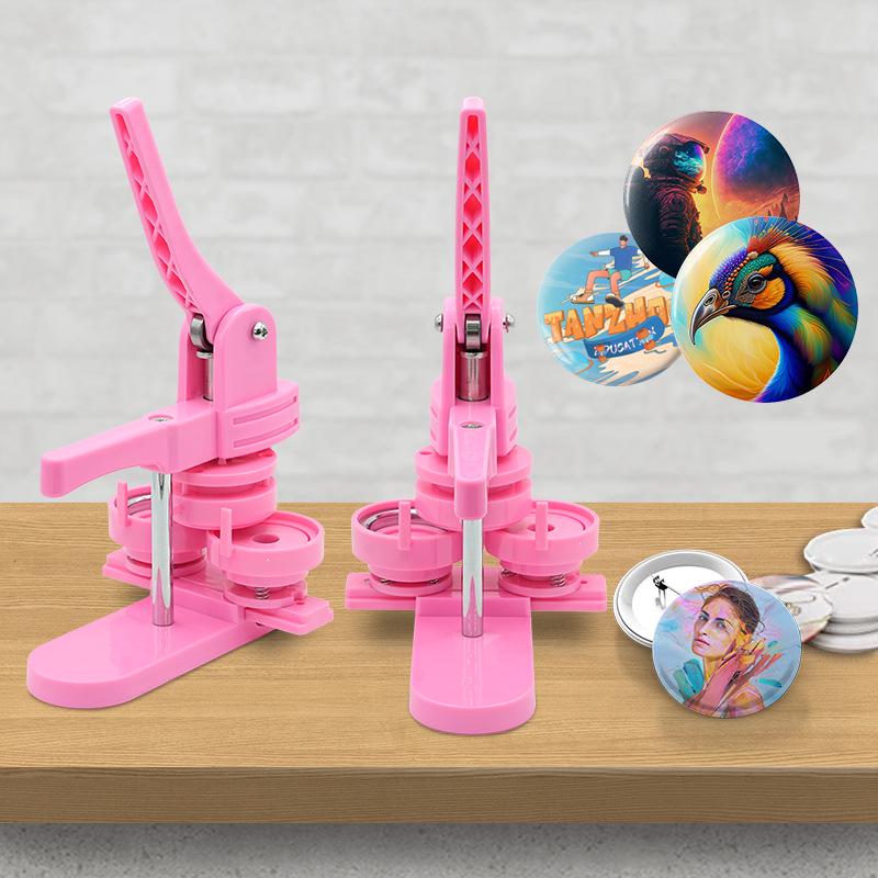 DIY Badge Making Kit: Badge Machine with Molds for Name Tags, Medals, and Anime Badges.