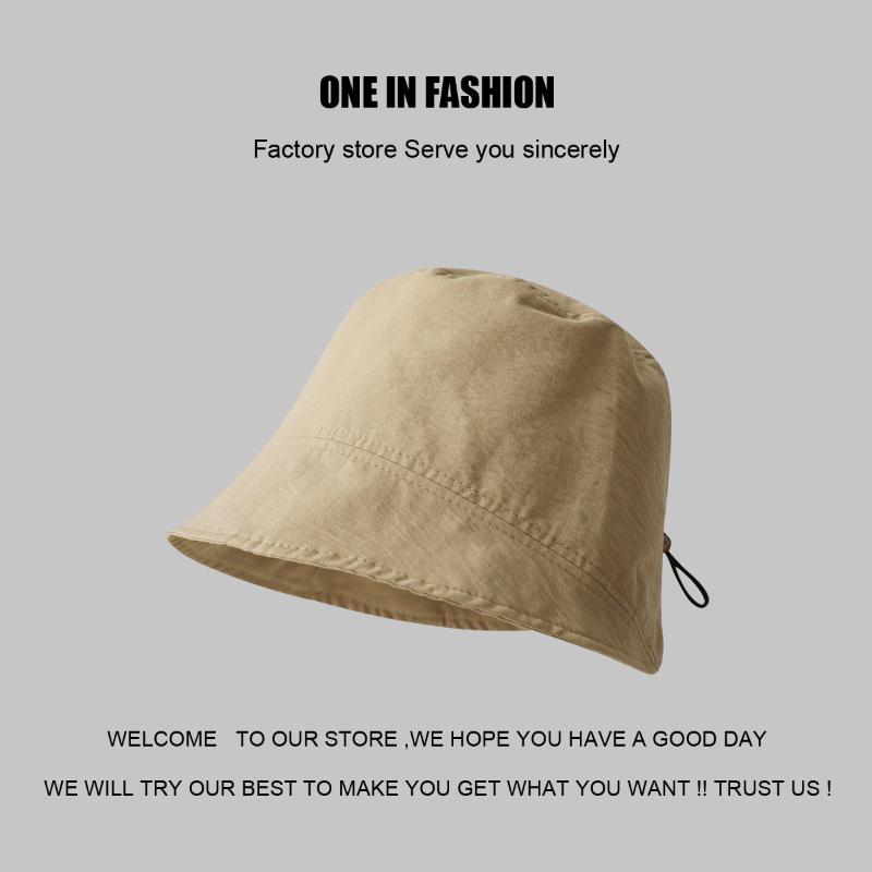 Light and quick-drying in summer, plain face covering and showing face, small bucket hat woman