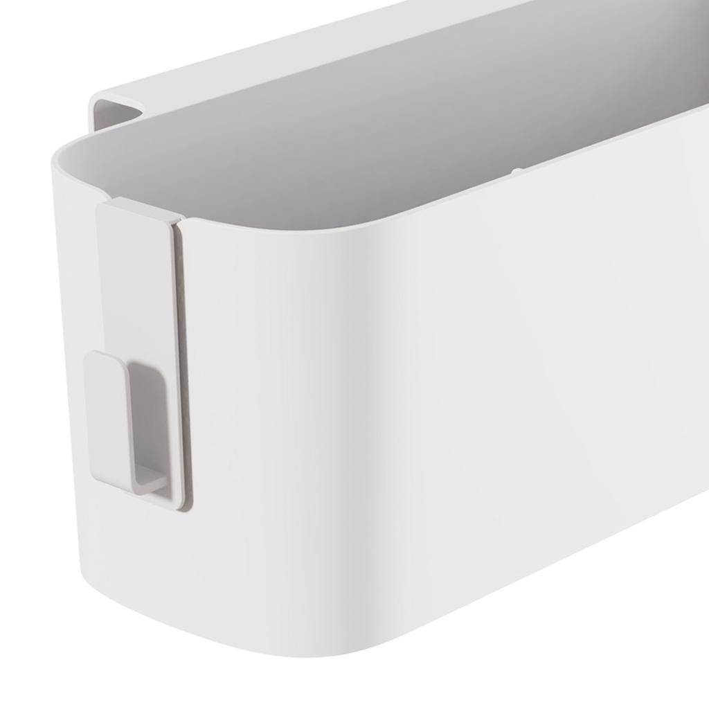 Bedside Storage Basket Hook Hanging Storage Box Rail Organization Shelf for Dormitory Office Living Room White