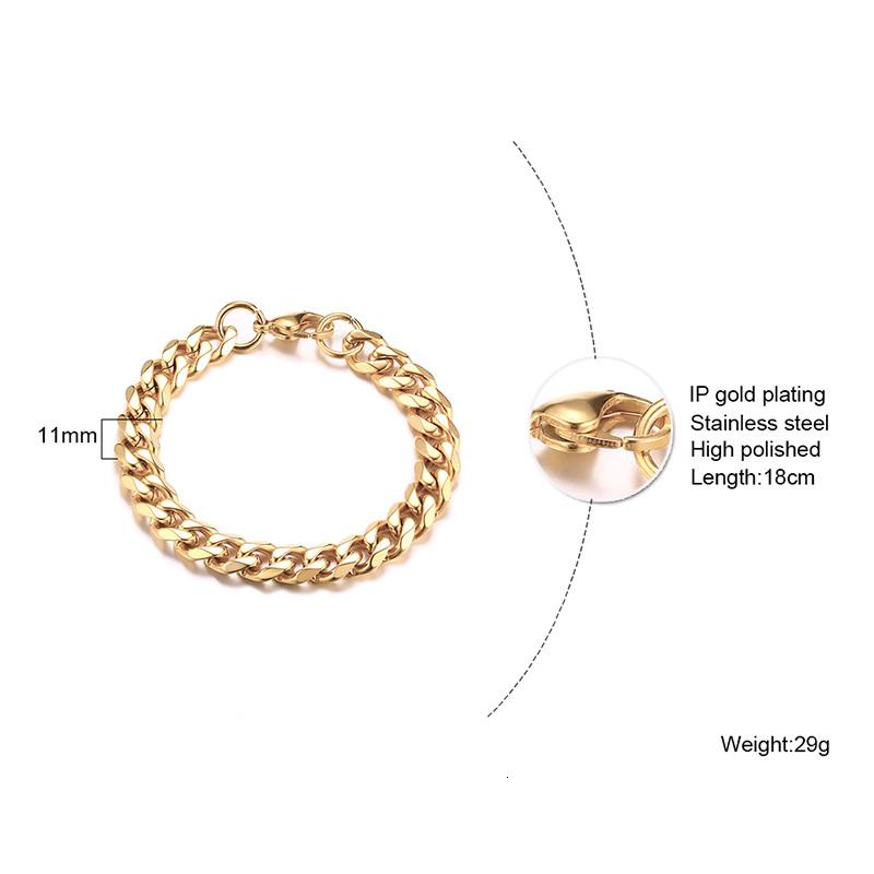 Curb Kubanische Gliederkette Armband für Männer Frauen Paare Edelstahl Armbänder 3mm bis 11mm für Freund Ehemänner