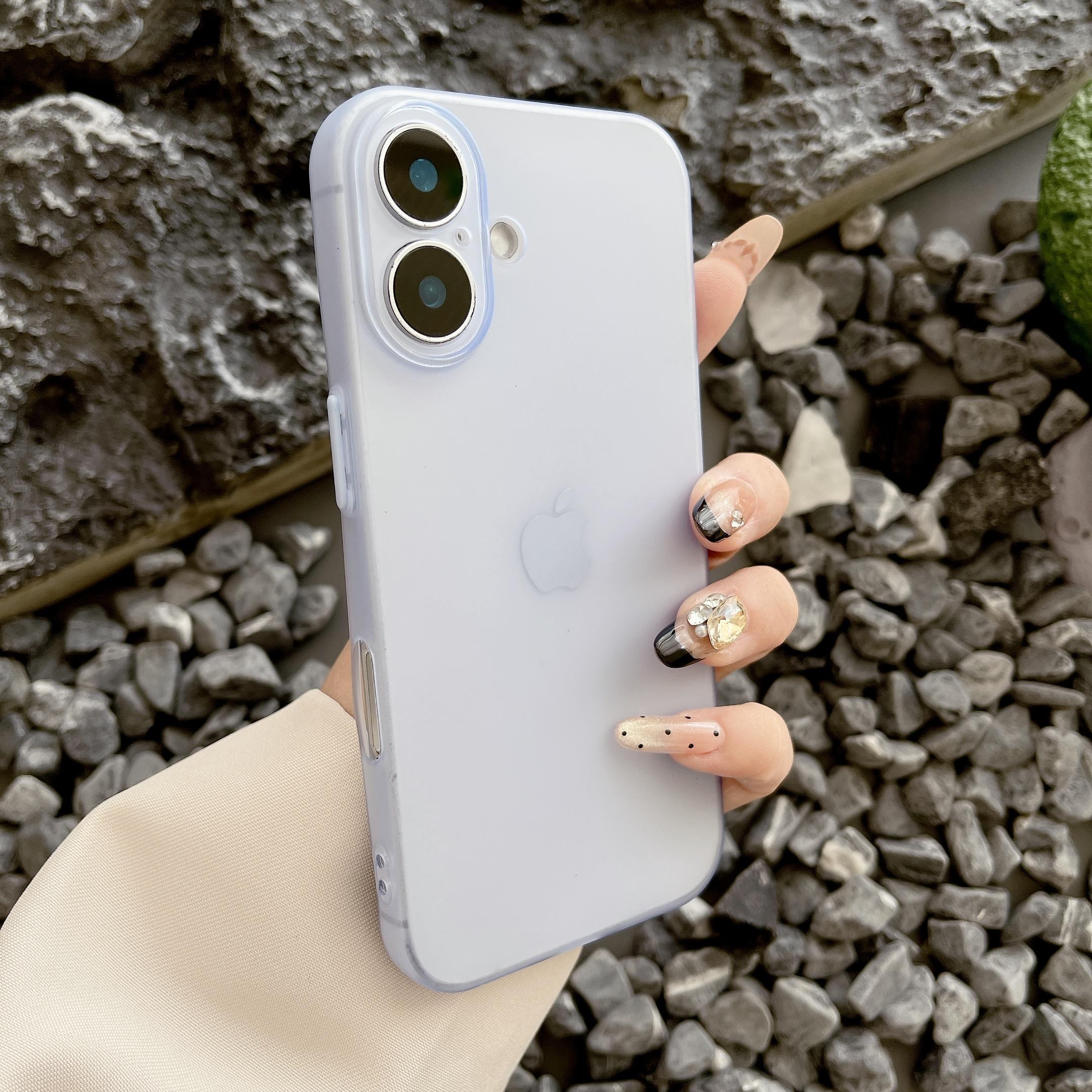 Ultra dünne matte transparente weiche TPU stoßfeste Hülle für iPhone 17 Air 16 15 14 Plus 13 12 Pro Max mattiert durchscheinende Abdeckung iPhone 14 Pro gray