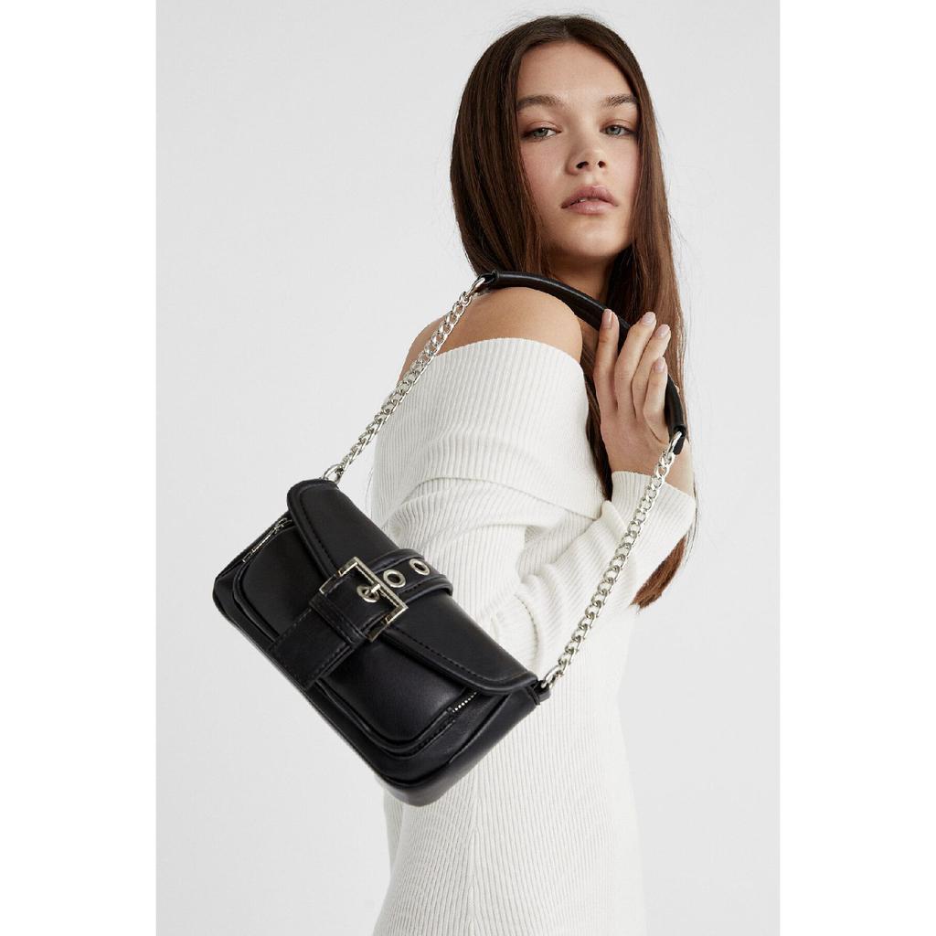Bag With Buckle And Crossbody Strap