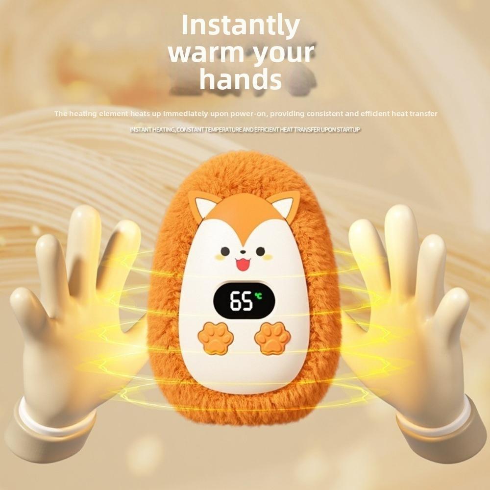 Digital Display Plush Hand Warmer Adjustable 3 Temperature Pocket Heater  Indoor Use