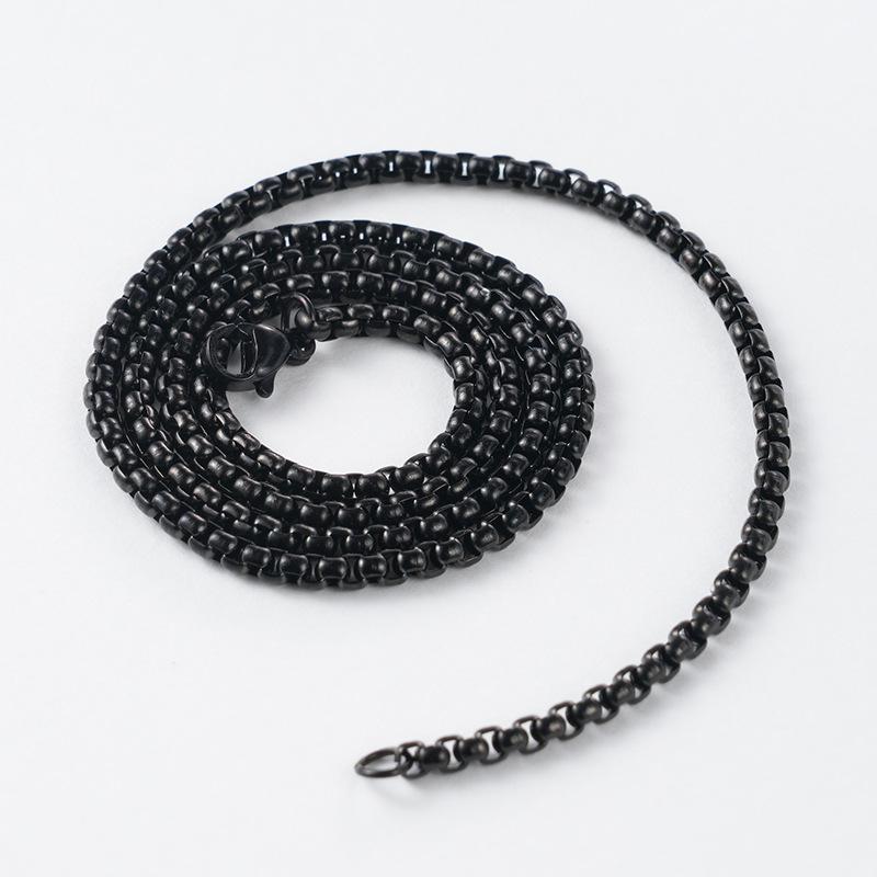 

Модное универсальное квадратное жемчужное ожерелье из титановой стали с квадратной цепочкой Hezi из нержавеющей стали с цепочкой Corn для мужчин 2.0*50