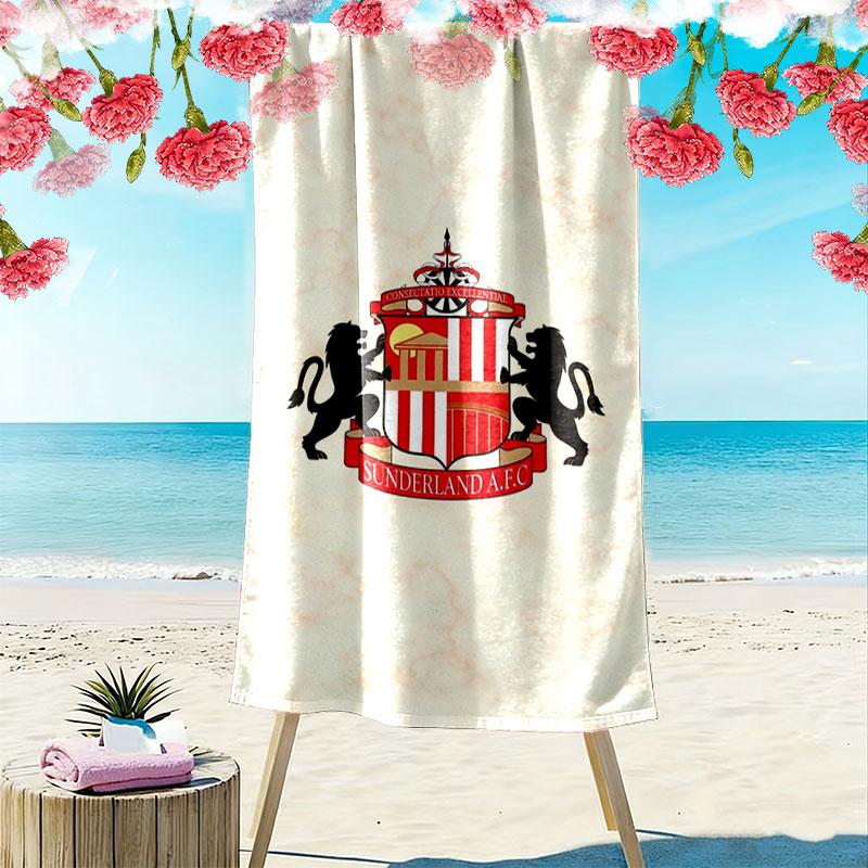 Asciugamano da Spiaggia con Stampa del Logo del Sunderland Association Football Club, Asciugamano Grande Morbido Asciugatura Rapida per Spiaggia Campeggio Nuoto