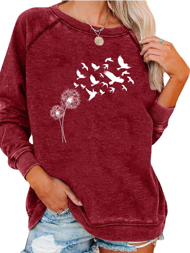 Damen Lockeres Pullover-Sweatshirt Frühling/Herbst Mode Print Top