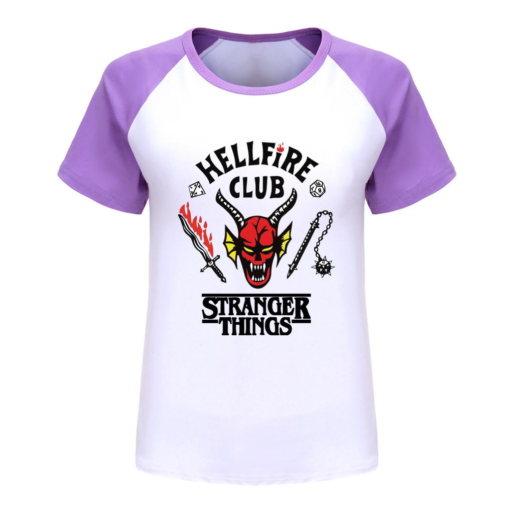 5253 Kids Boys Girls Stranger Print Raglan Short Sleeves T-Shirt