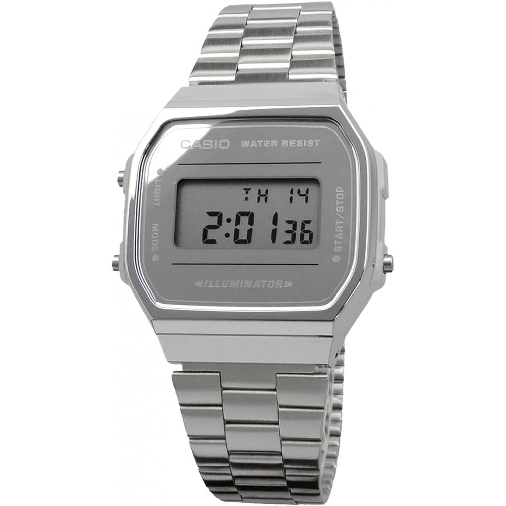 CaSio Vintage SerieS Digital Watch A168wem 7 Men S woMen S kidS Silver overSeaS