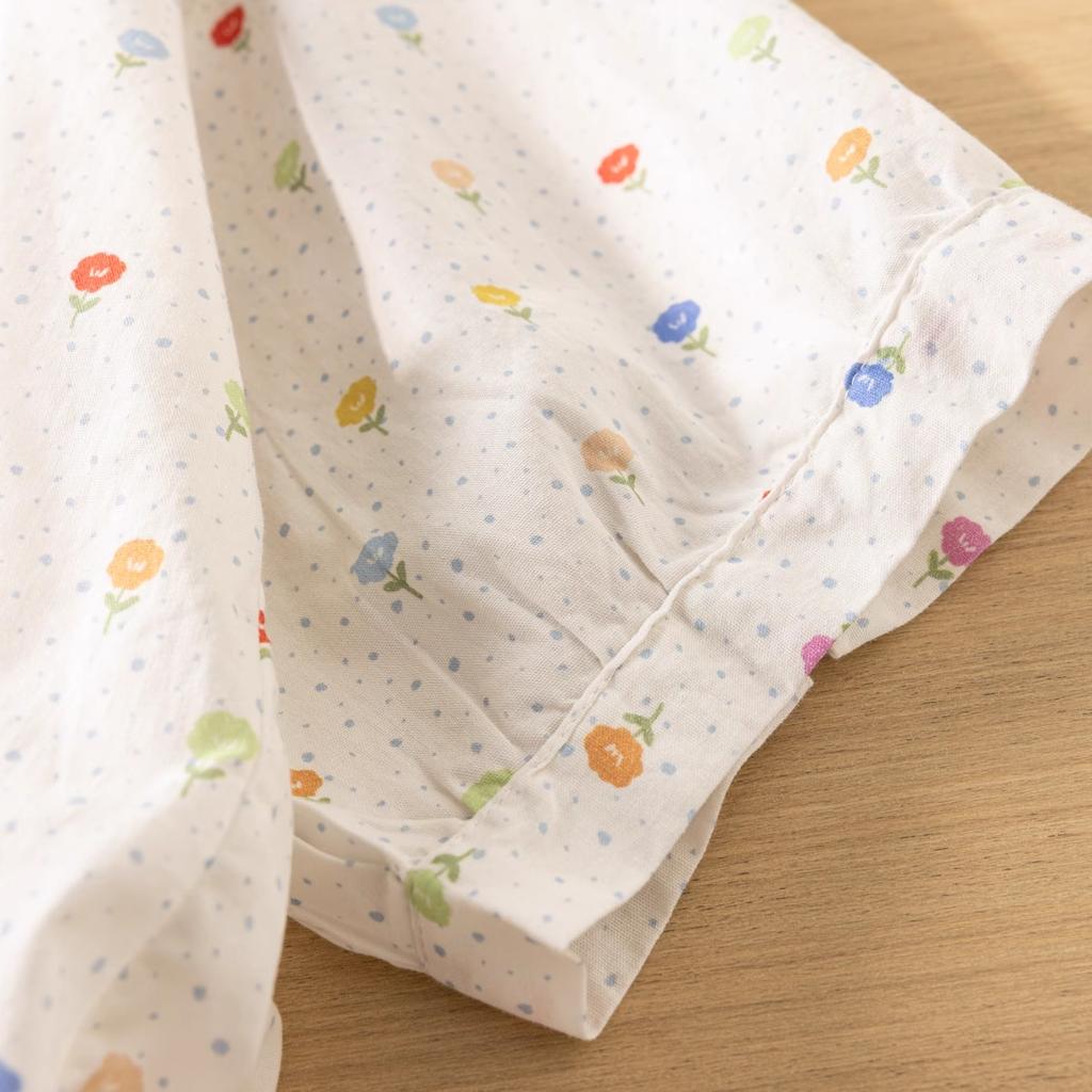 Clothing Japan Style Sweet Floral Embroidery Printed Shirts and Blouses Women Cotton Knitted Floral Shirts