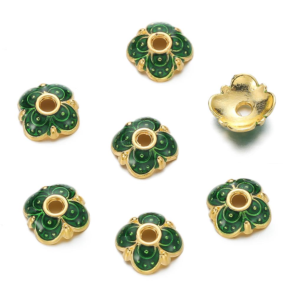 10pcs/lot Metal Loose Spacer Beads Flowers Caps For DIY End Spacer Charms Necklace Bracelets Earring Jewelry Making Craft