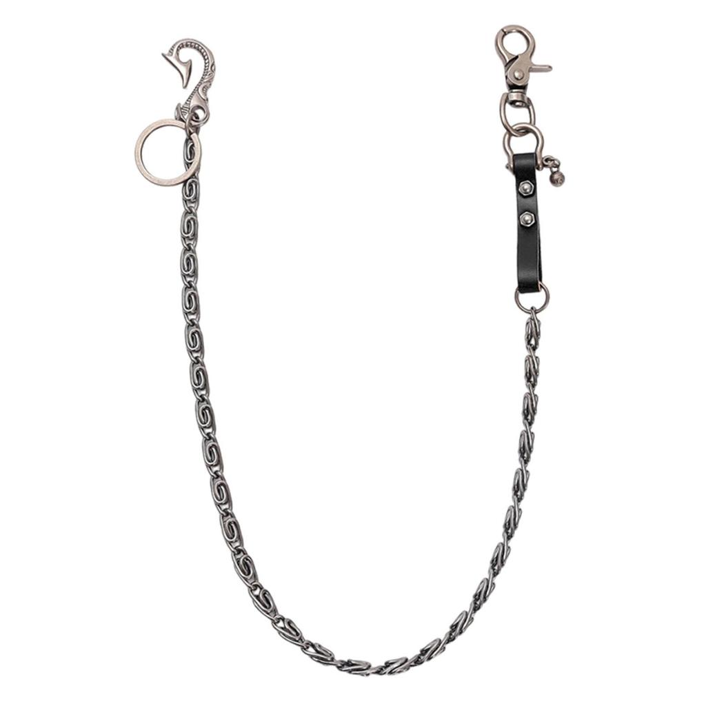 Wallet Chain 70cm Trendy Fashion for Women Girls Streetwear Fans Skaters Black Leather