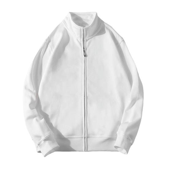 

Мужская спортивная куртка с воротником-стойкой, длинным рукавом, застежкой-молнией, бейсбольная куртка, однотонный цвет XXXL белый