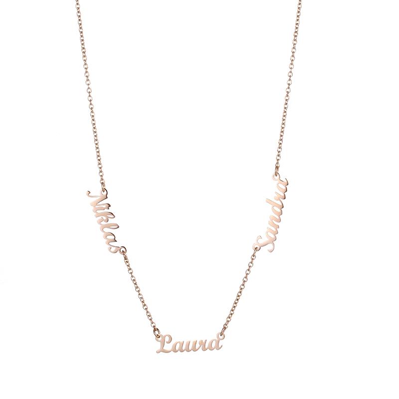 Fashion Gold Plated DIY Name Necklace Personalized Multi Nameplate Necklace Jewelry Mother Day's Gift