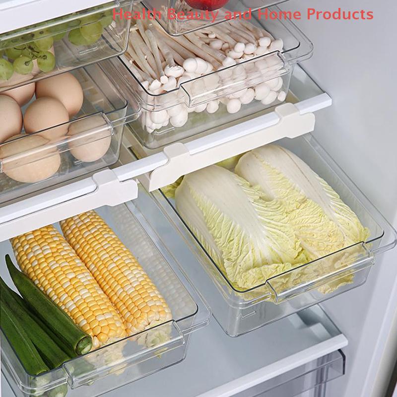 Transparent Egg Container Under-shelf Refrigerator Drawer Kitchen Storage Box Fruit Vegetable Preservation Organizer