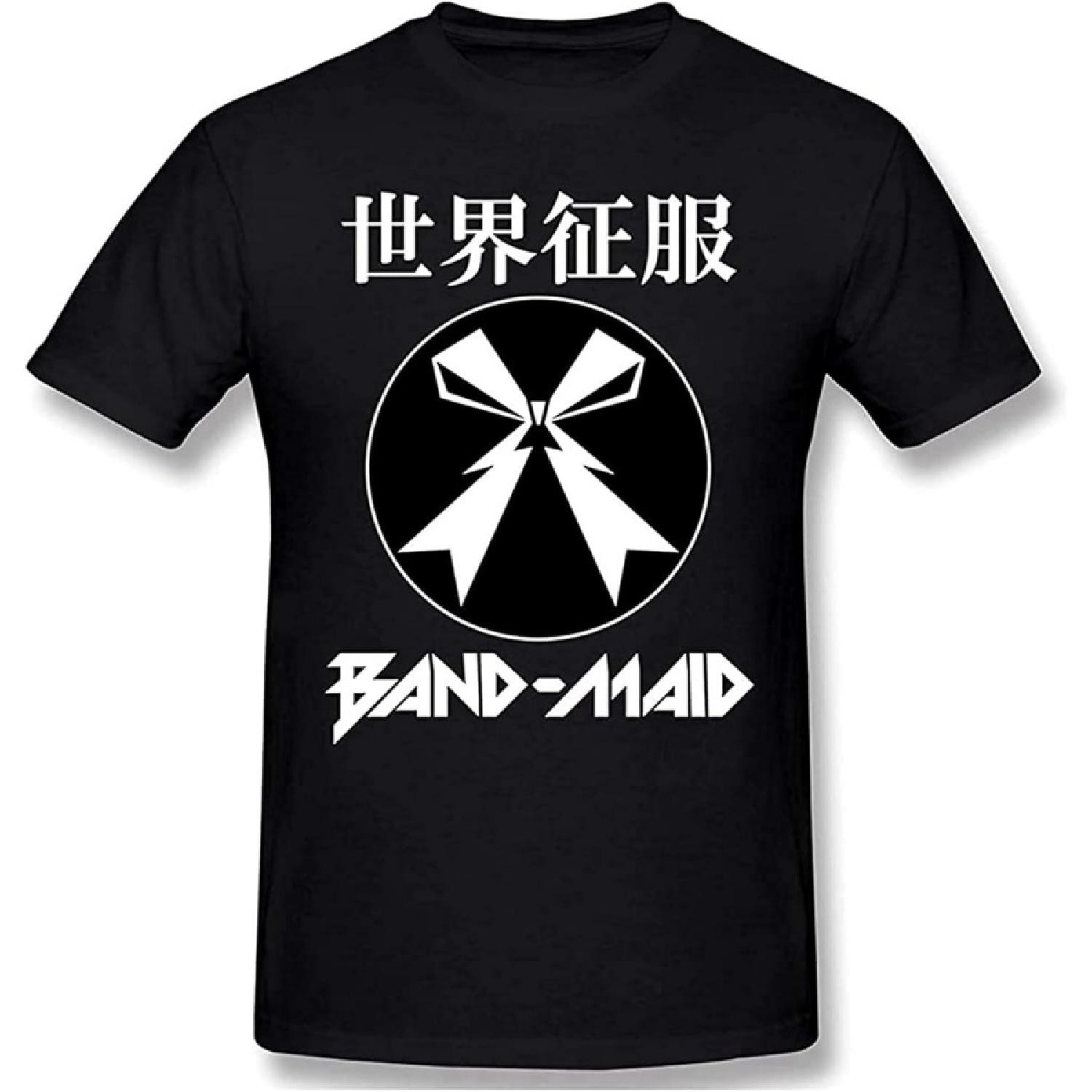 

Band-Maid Men s Comfortable Short Sleeve Shirts Crew Neck Personality Fashion t-Shirt T-Shirt Black XXXXXL різнокольоровий