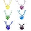 Fashion Glass Heart Pendant Necklace Elegant Rose Flower Collar Choker Temperament Necklaces Neck Chain Valentines Day
