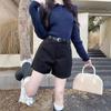 Women's Gray Wool Blend High Waist Bootcut Pants for Autumn/Winter - Loose Fit, Wide Leg, Straight Cut.
