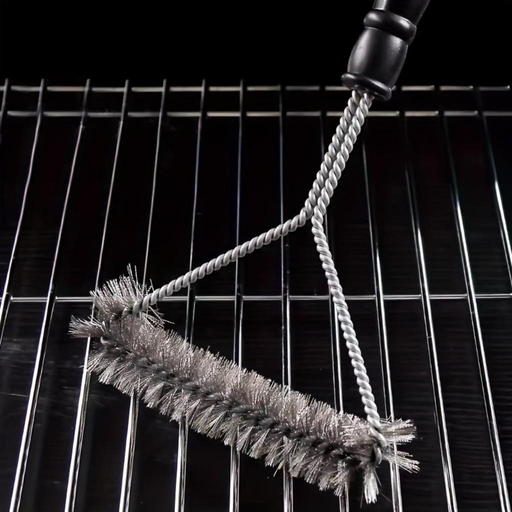 Barbecue Grill Cleaning Brush, Stainless Steel Bristles, Non Stick Pot Cleaning Brush, Barbecue Accessories