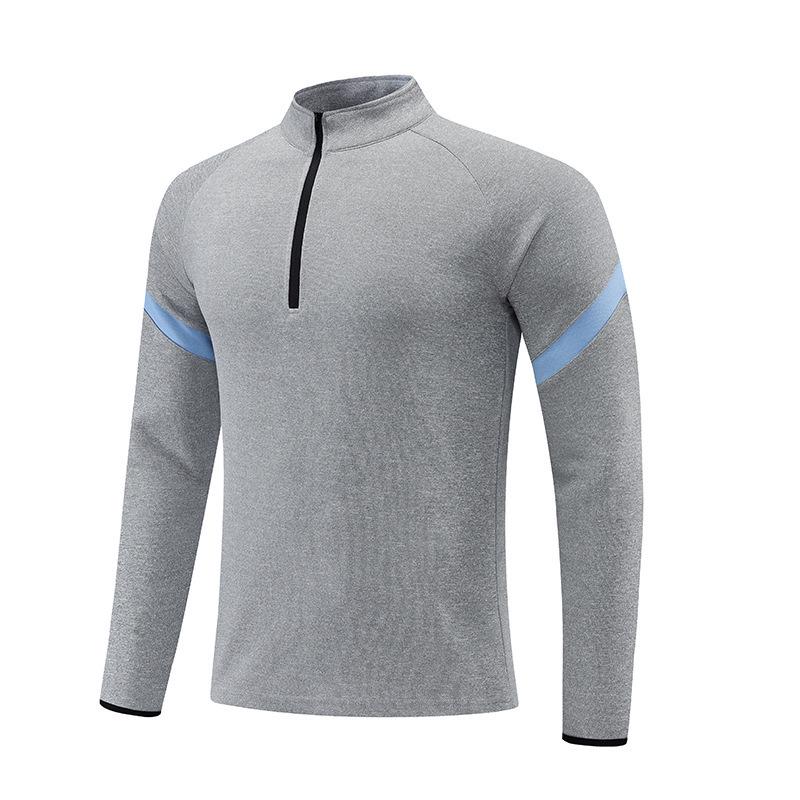 Spring 2024 Men's Half-Zip Long-Sleeve Fitness Sweatshirt for Running and Training