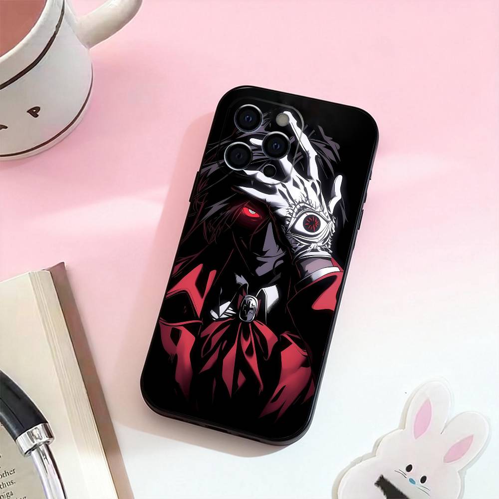Anime H-hellsing S Phone Case For iPhone 17,16,15,14,13,12,11 Plus,Pro Max,Soft Silicone Black Cover