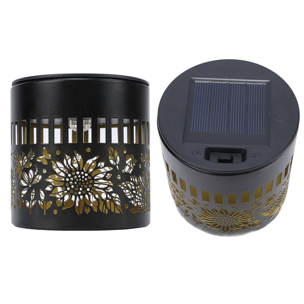 Decorative Solar Wall Light Sunflower Pattern IP65 Water Proof Metal Solar Powered Fence Light for Outdoor Garden