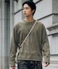 JEMUT Boy Crop Pigment Long Sleeve T-Shirt Khaki Kjlt2683