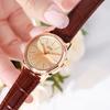 Simple Classic Disc Bamboo Pattern Belt Quartz Watch Women'S Retro Waterproof Watch