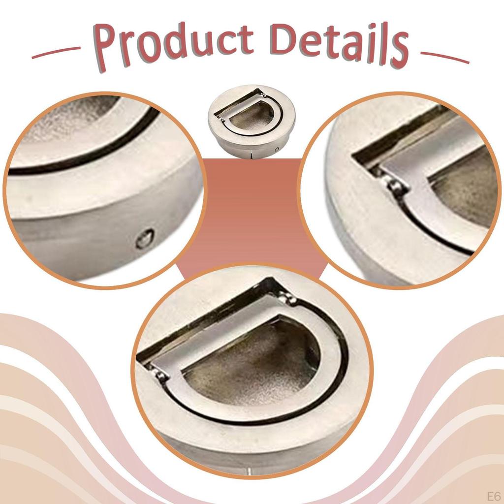 Pull Handle Concealed Door Round Flush Latch Recessed Zinc Alloy