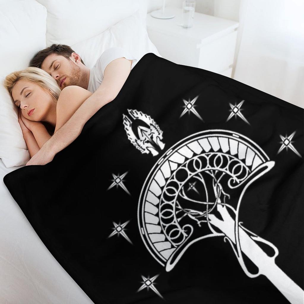Sigil of the United Kingdom of Arnor and Gondor (Gondorian black variant) Throw Blanket Shaggy Blankets