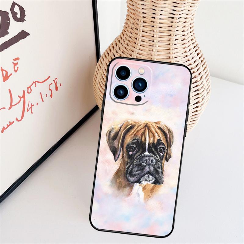

Boxer Dog Phone Case For iPhone 16 Pro Max 14 13 12 11 15 17 Pro Max mini 15 16 Plus 16e Back Cover iPhone 17
