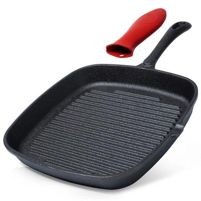 CAST IRON GRILL PAN 24cm WITH SILICONE COVER CAST LINE 199044
