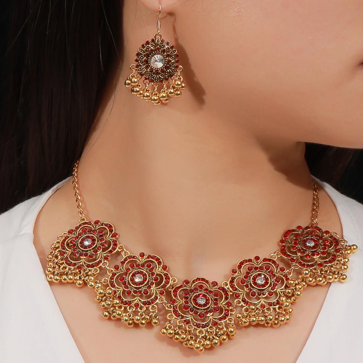 Ethnic Indian-Thai Style Rhinestone Bridal Jewelry Set Other