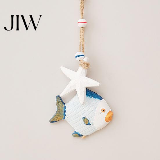 Beach House Wall Ornament Mediterranean Nautical Hanging Decor, Handcrafted Wooden Ocean Style Ornaments, Decorative Pendants with Bohemian