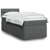 VidaXL Slat Bed Base with Mattress Dark Grey 90x200 Cm Fabric 3286571