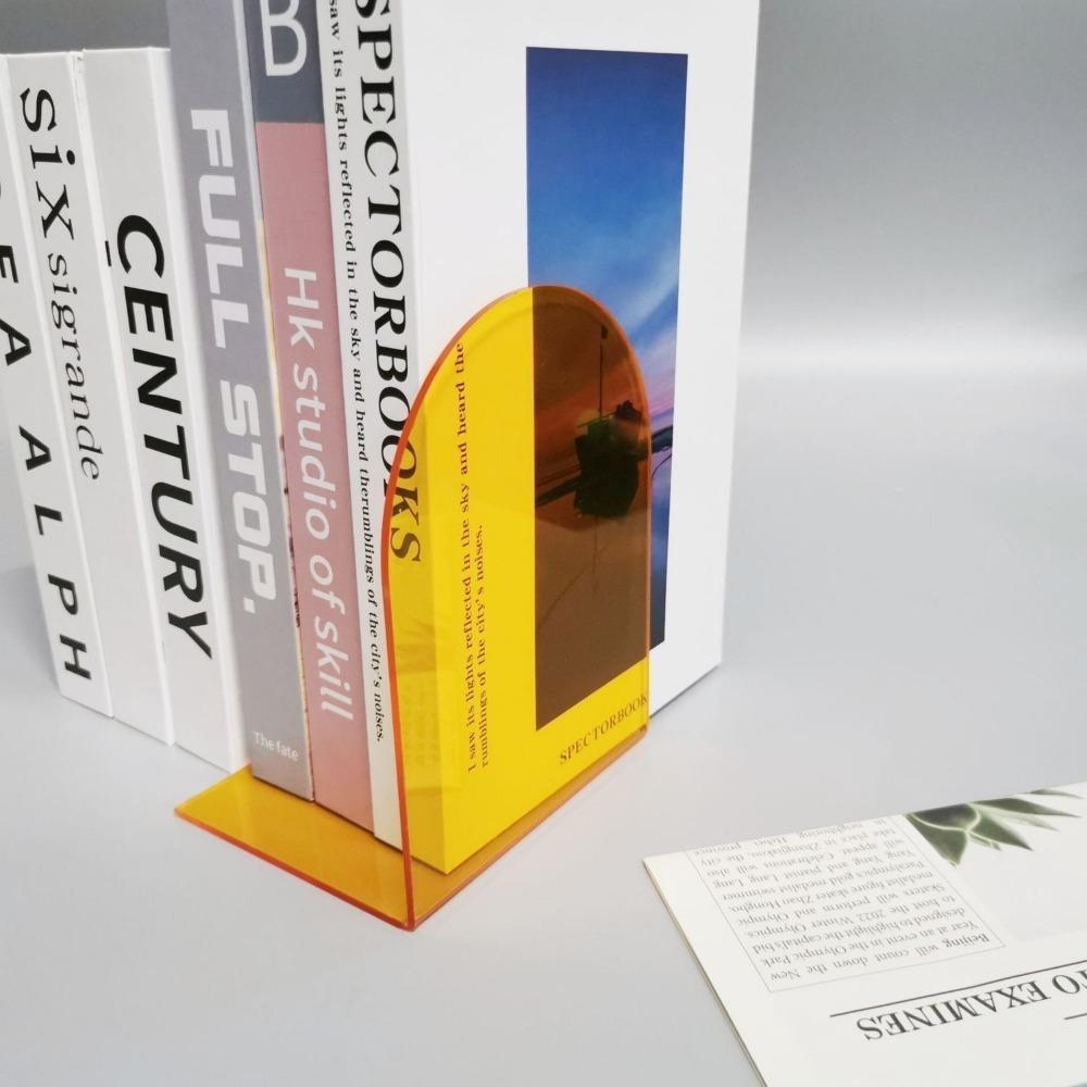 2PCS acrylic L-shaped book in the same color solid color transparent book baffle desktop fixed book
