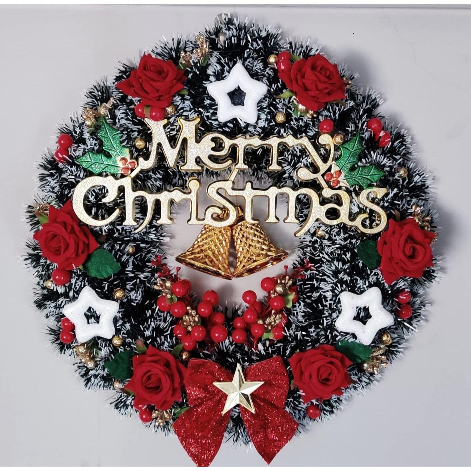 

Designer Christmas Wreath for Front Door/Wall Hanging/Decoration for Xmas Party/Christmas Decorations for Home/Gifts/Wreath