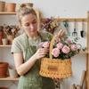 Rustic Style Handwoven Flower Basket Handmade Organizer Basket Picnic Basket  Picnic Serving