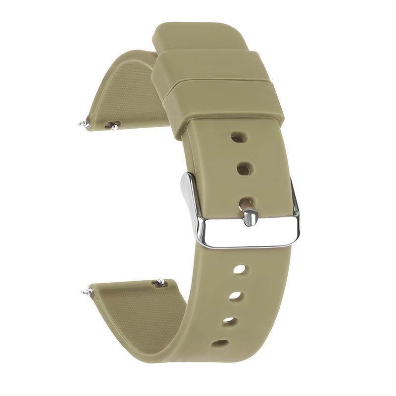 

Quick Release Silicone Rubber Watchband 16mm 18mm 20mm 22mm 24 Women Men Strap Waterproof Sports Watch Belt Polished Buckle Band 14mm&steel buckle хаки