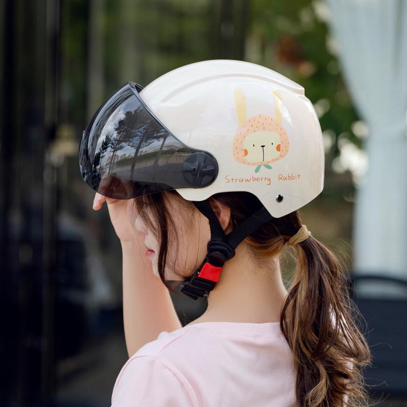 3C Certified Women's Electric Scooter & Motorcycle Helmet - All-Season, Cute, Half-Helmet
