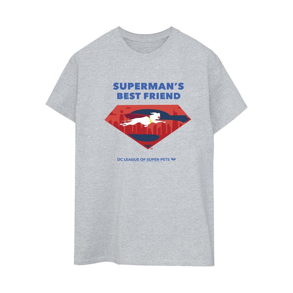 DC Comics Womens/Ladies DC Comics DC League Of Super-Pets Superman´s Best Friend Cotton Boyfriend T-Shirt