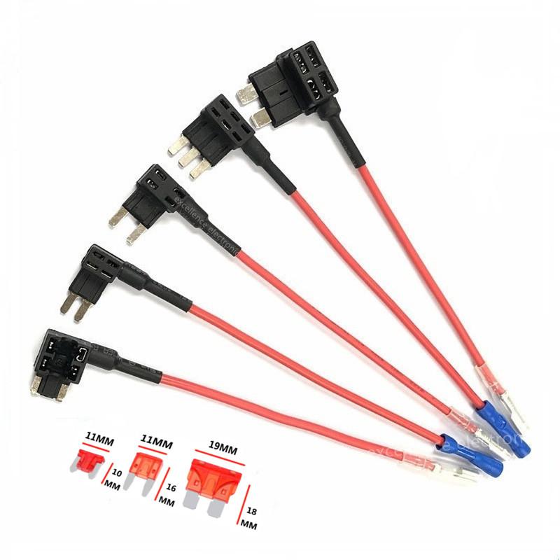 12V Fuse Holder Add-a-circuit TAP Adapter Micro Mini Standard ATM APM Blade Auto Fuse with 10A Blade Car Fuse with holder Fuse Holders1