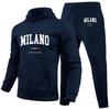 Men's Hoodie Set Milan Printed Sweatshirt Sweatpants Men's Hooded Top + Jogging Pants