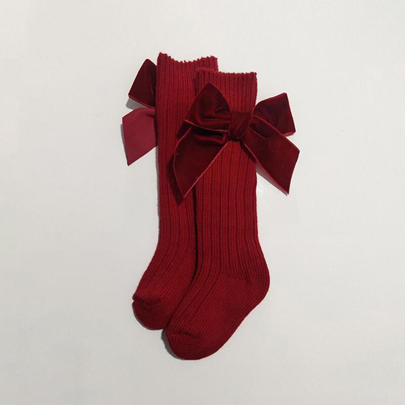 

0-5 лет детские носки для мальчиков и девочек из хлопка гольфы для новорожденных малышей с бантиками теплые осенне-зимние колготки для девочек гетры S (0 To 1 Years)