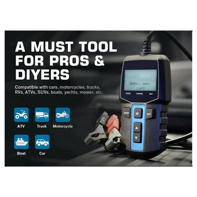 A84E-Car Battery Analyzer 12V Load Tester 100-2000 CCA Car Alternator Tester Charging Cranking System Tester