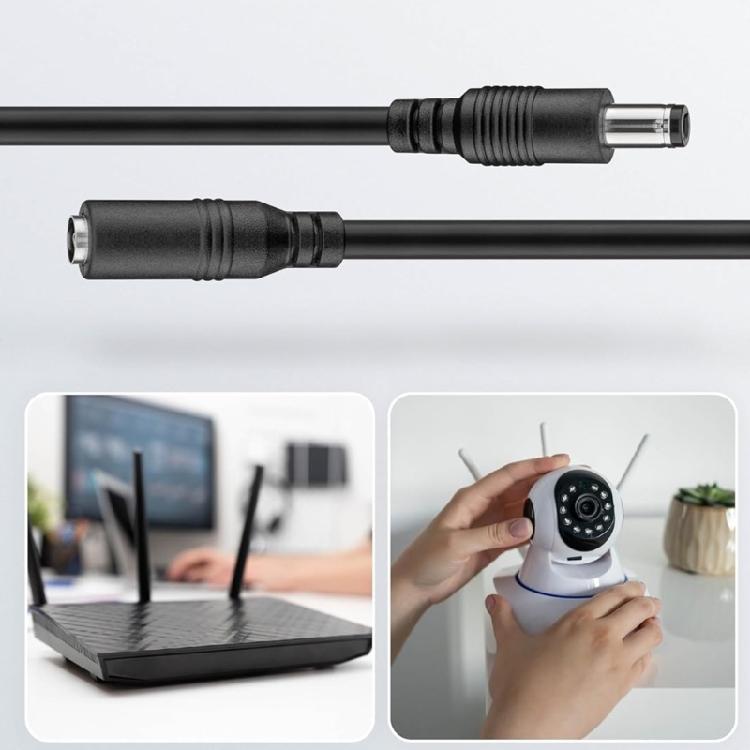 Universal DC5.5X2.1Mm Male Female Power Cord 18AWG Copper Cores Power Extension Cable For CCTV Routers LED Strips