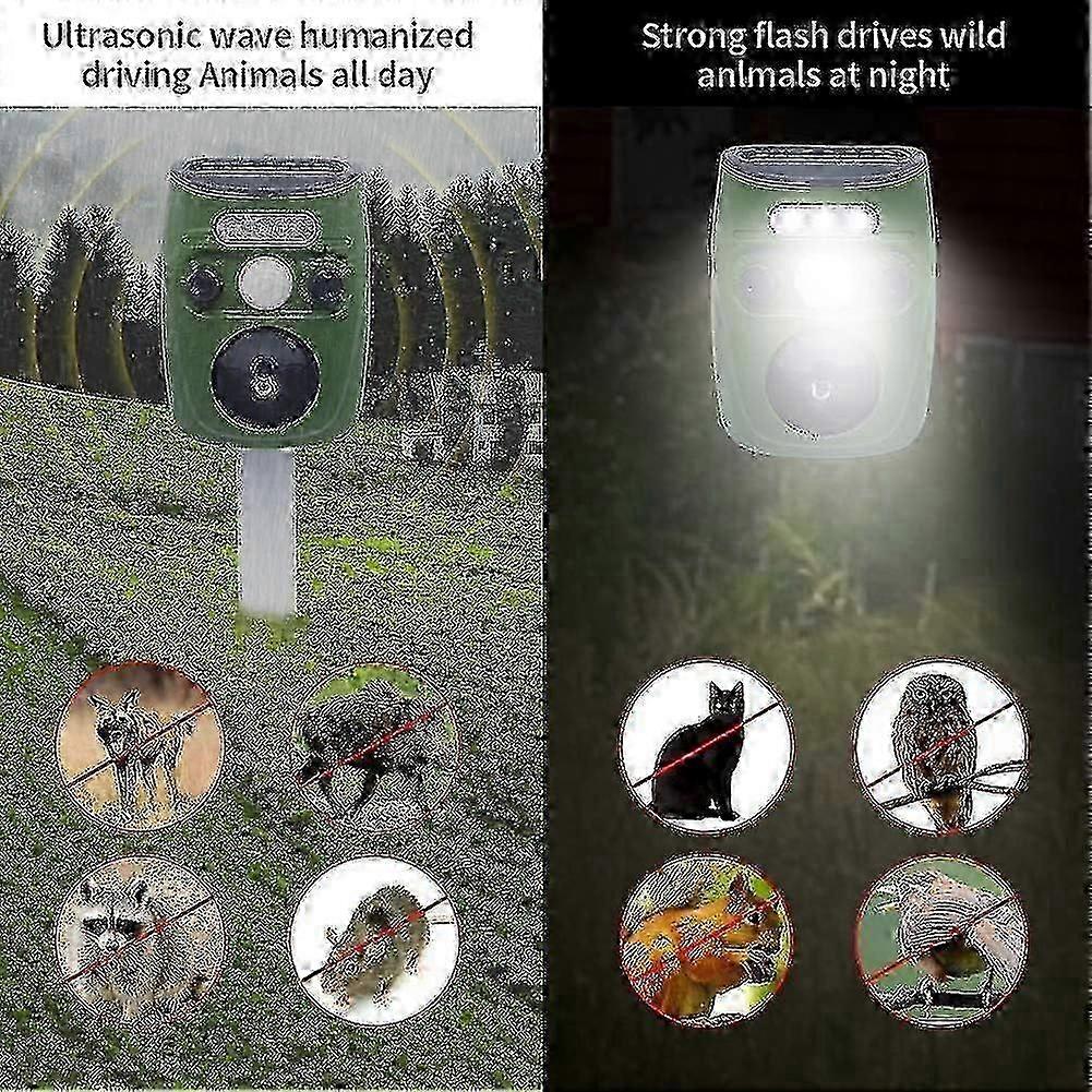 Insect Repellent, Ultrasonic Animal Repeller Solar Cell For Cats, Dogs, Birds, Foxes, Moles And Other Rodents