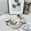 Men Womens Slip-on Canvas Sneakers Platform Wedge Heel Casual Fashion Shoes