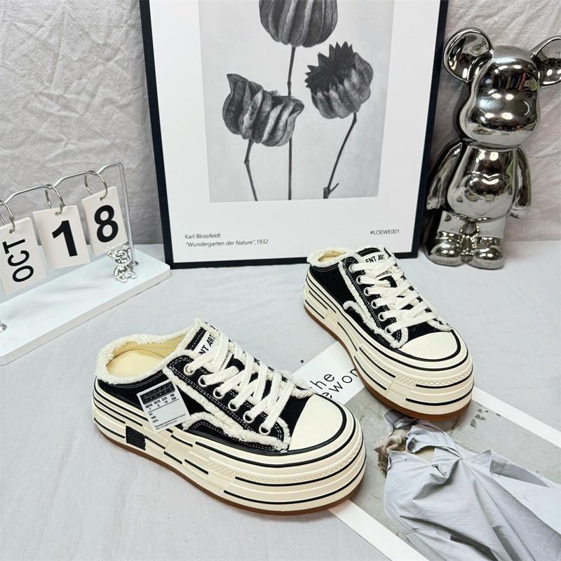 Men Womens Slip-on Canvas Sneakers Platform Wedge Heel Casual Fashion Shoes